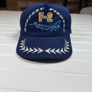 Mitsubishi F-2 Support Fighter Jet Military Aviation Hat Navy Blue Adjustable